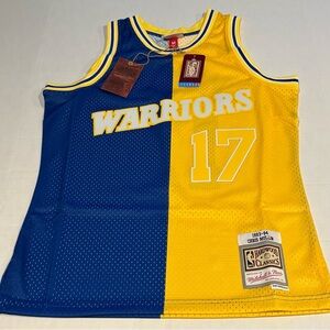 Golden State Warriors Chris Mullin Mitchell Ness Gold Split NBA Swingman Jersey